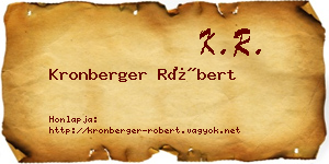 Kronberger Róbert névjegykártya